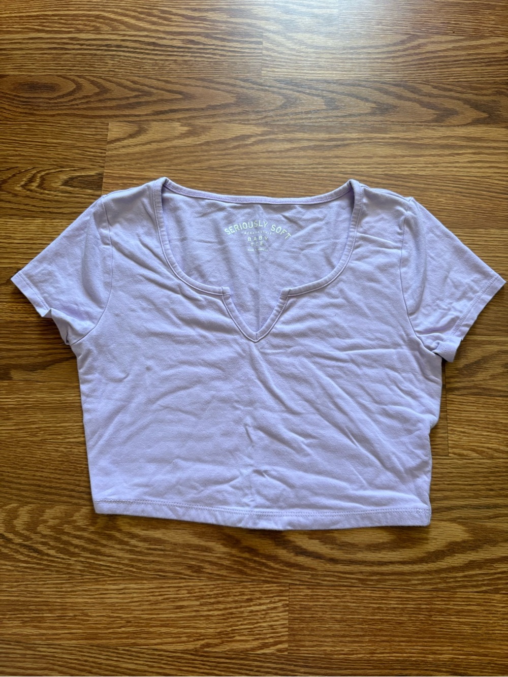 Aeropostale Lavender Notch Crop Tee